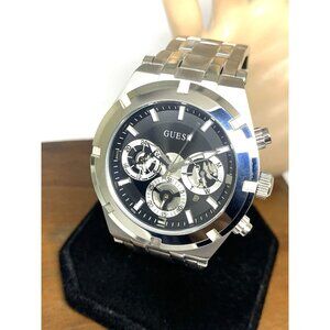 Guess Men's Watch GW0260G1 Black Dial Quartz Silver Stainless Steel 44mm